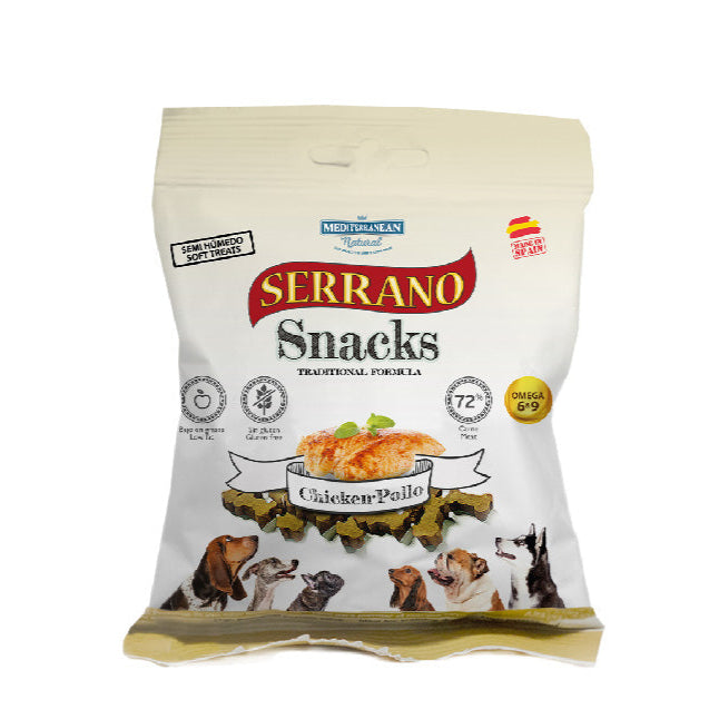 SERRANO Snack Naturali per Cani 85g – Morbidi, Sicuri e Senza Glutine